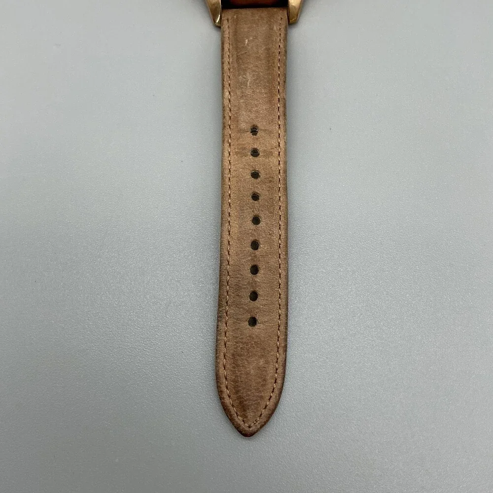 Fossil ES3816 Womens Watch 37mm Silver Tone Crystals Brown Leather New Battery